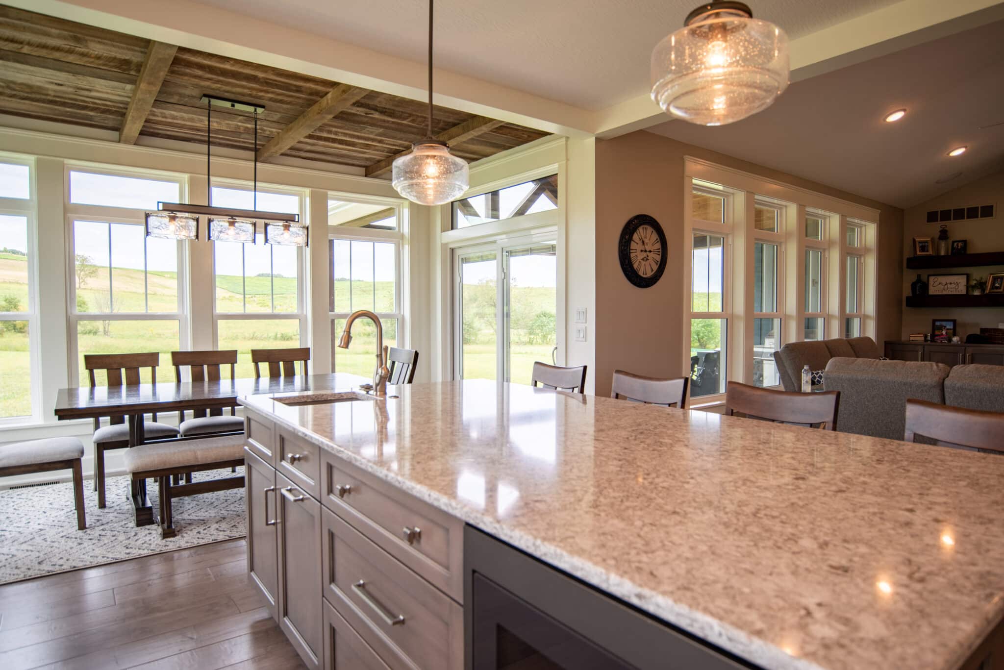  Large ProVia windows in home kitchen and dining room. 